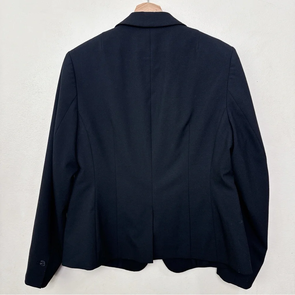H&M Womens Medium Stretch Button Black Soft Blazer - Picture 13 of 13